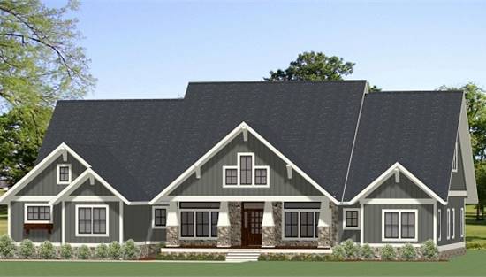 image of large ranch house plan 4889